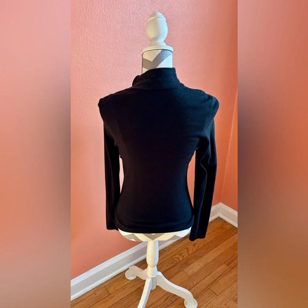 Etcetera Black Long-Sleeve Ruffle Mock Neck Top - Picture 2 of 3